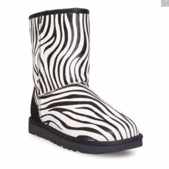 Ugg Calf Hair Zebra Print Animal Print Boot - Picture 1 of 7